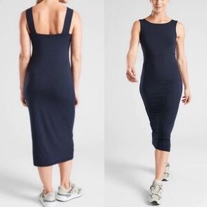 Athleta Santorini Midi Dress - Size L - navy